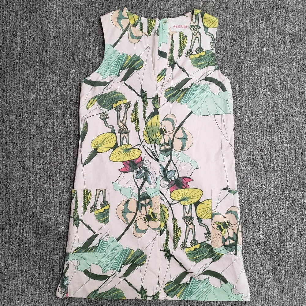 H&M Conscious Size 12 Light Pink Floral Mini Sleeveless Dress